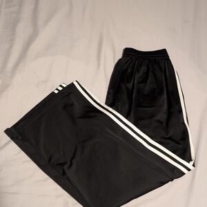 Adidas Black Joggers with White Stripes